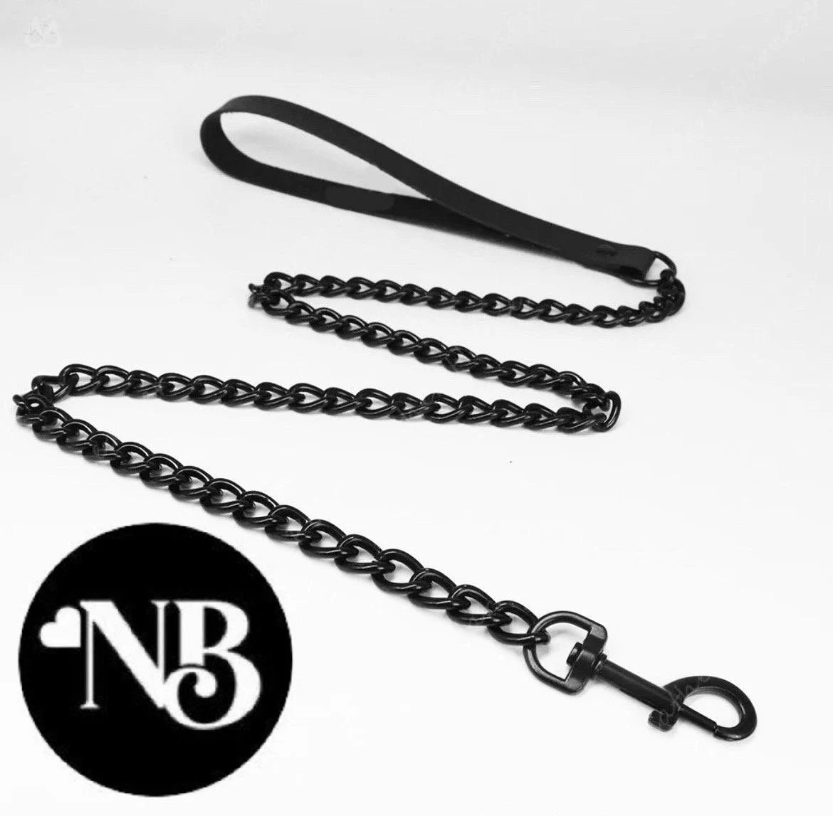 Heart choker collar, leash and cuffs set