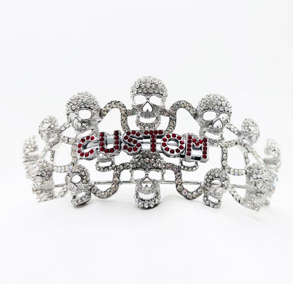 Custom name goth skull tiara - add your customization at checkout