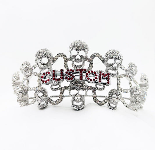 Custom name goth skull tiara - add your customization at checkout