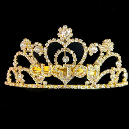 Custom gold tiara - add your customization at checkout
