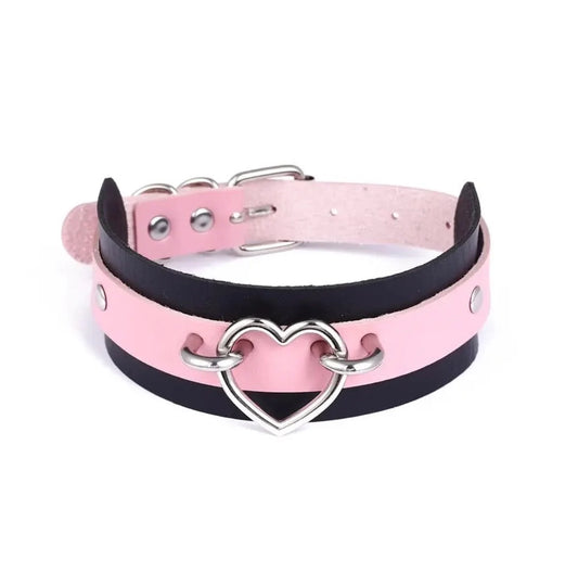 Heart choker with leash