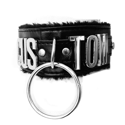 Custom fur lined o ring choker collar - add your customization at checkout