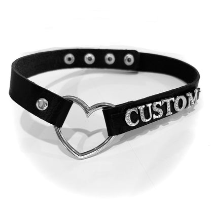 Custom heart choker collar