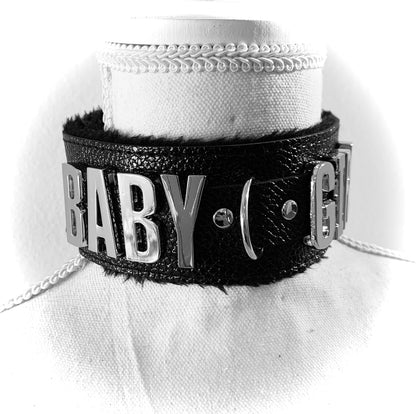 Custom fur lined choker collar - add your customization at checkout