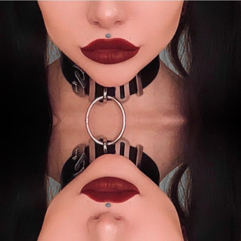 Custom spiked o ring choker collar - add your customization at checkout