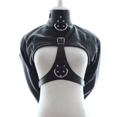 Vegan leather straight jacket