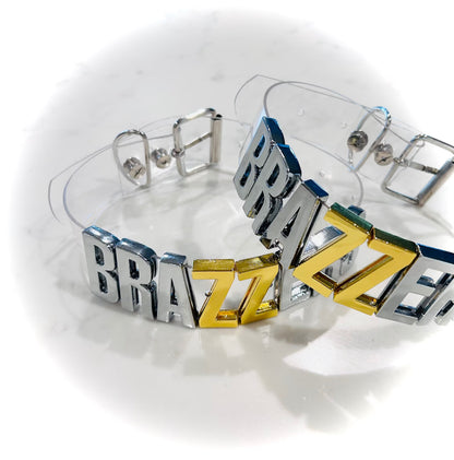 Custom clear choker collar - add your customization at checkout