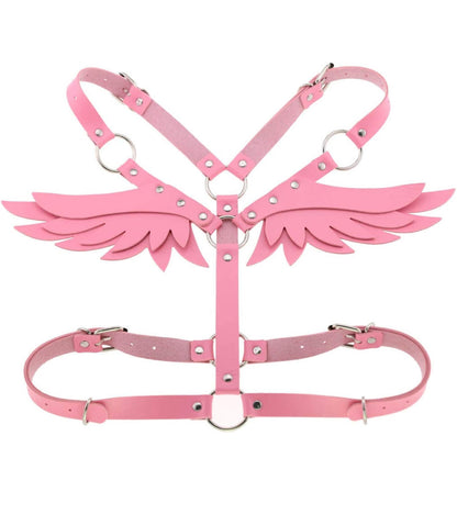 Vegan leather wing harness
