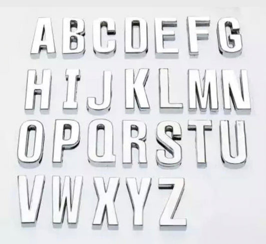 30mm slide letters for collars-Silver