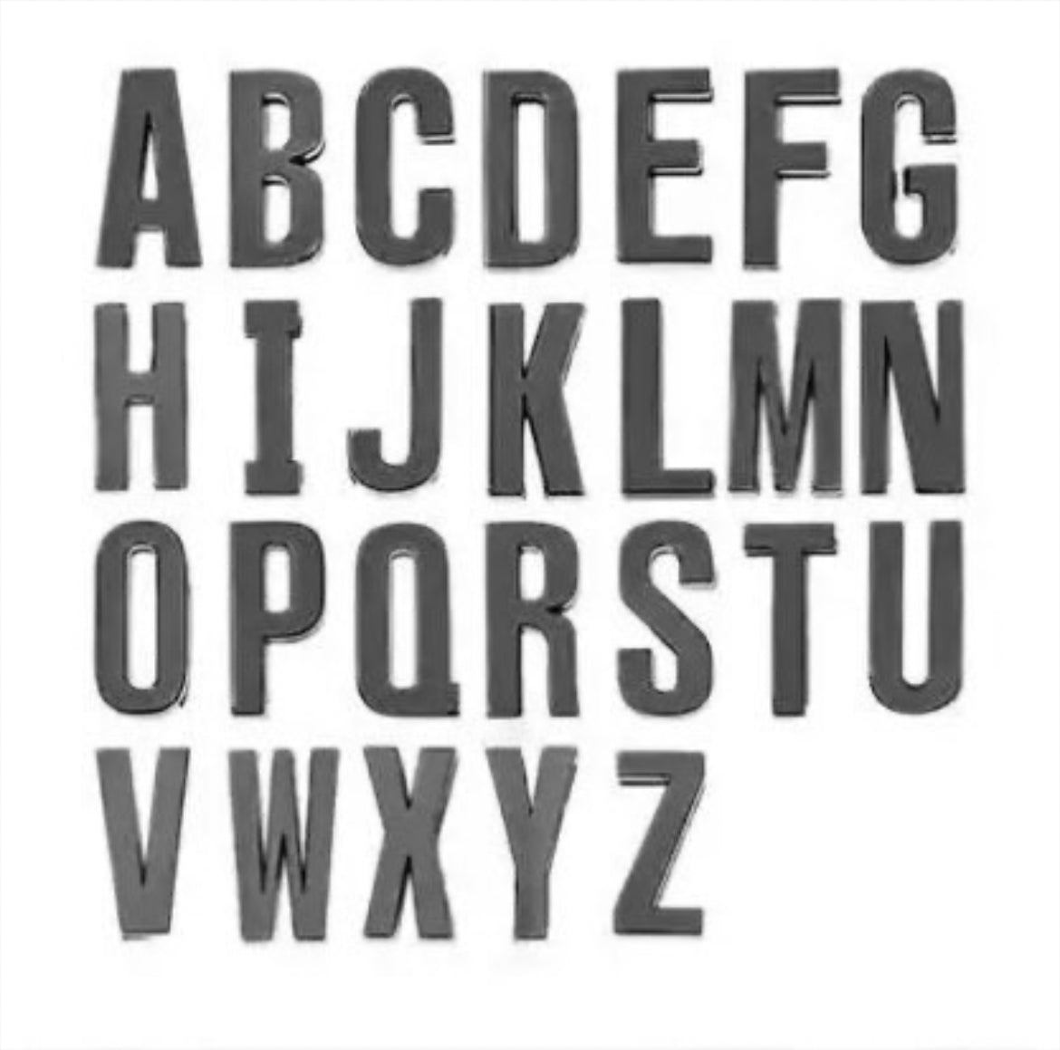 30mm slide letters for collars-Black