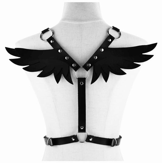 Vegan leather wing harness