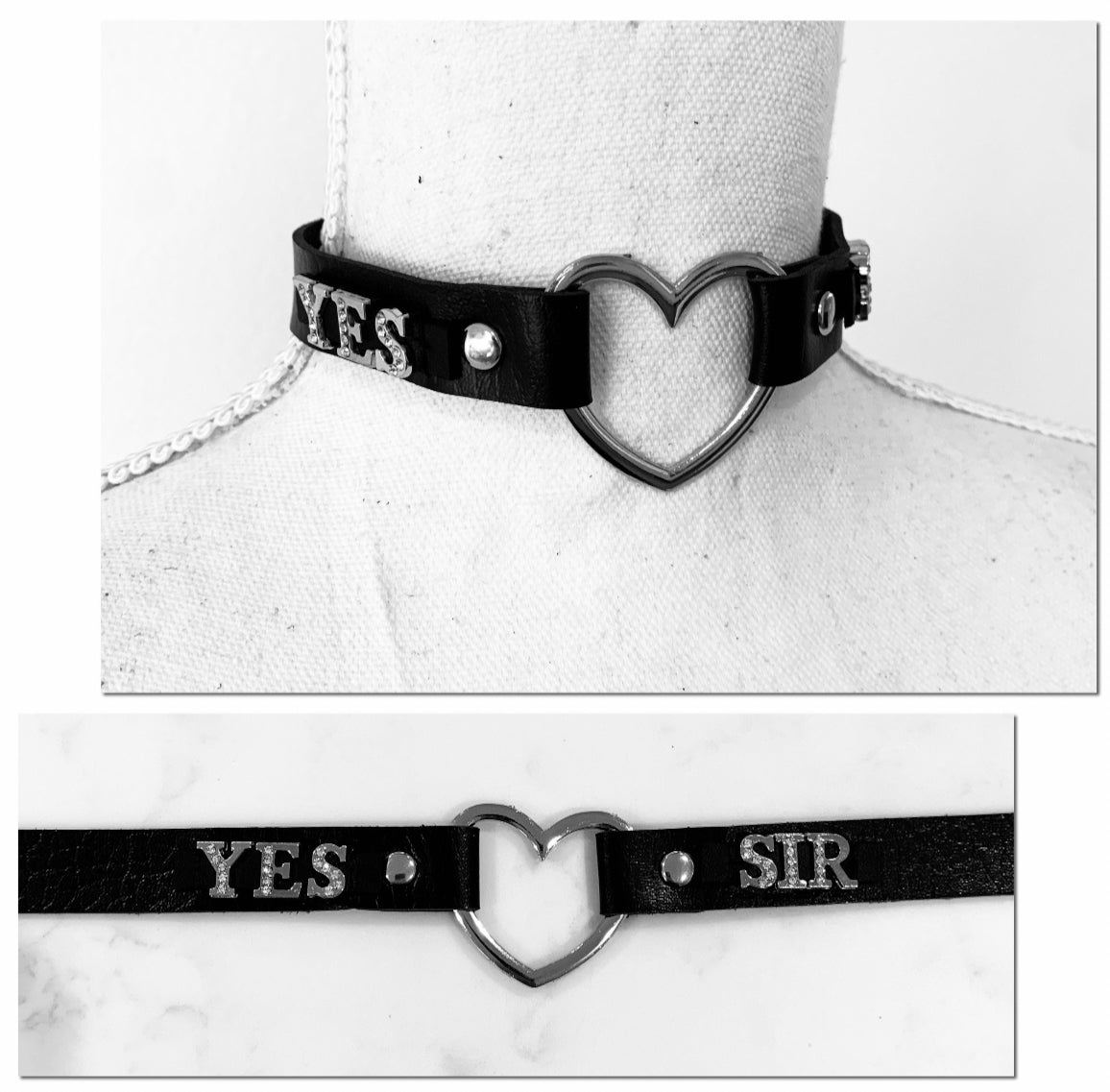 Custom heart choker collar