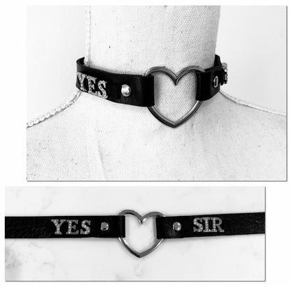 Custom heart choker collar