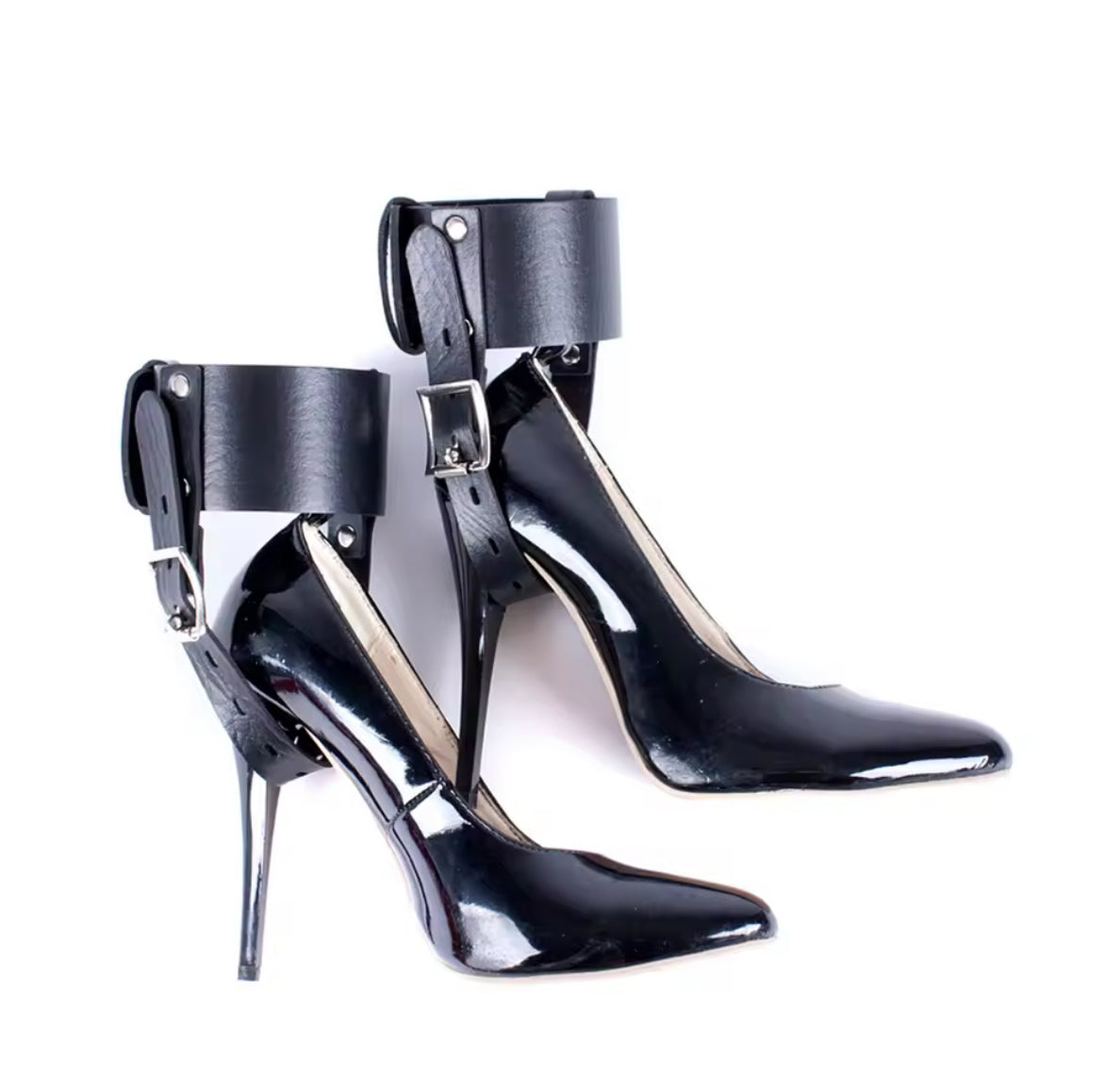 Locking high heel ankle cuffs