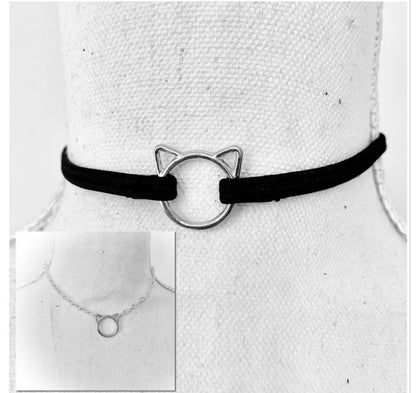 Kitten elastic choker or necklace