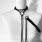 Martingale black chain choker collar with leash