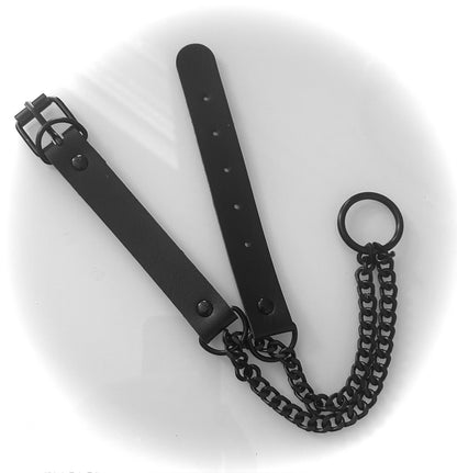 Martingale black chain choker collar with leash