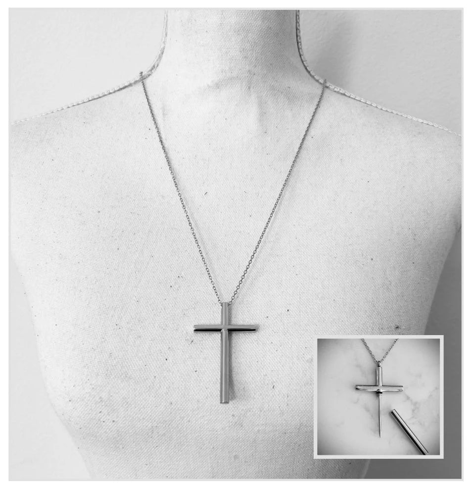 Safety cross necklace
