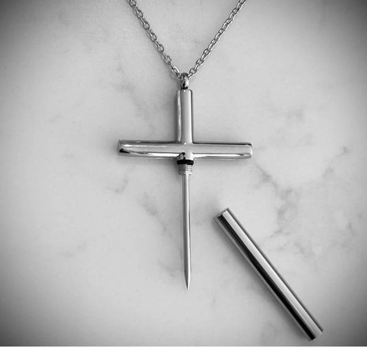 Safety cross necklace