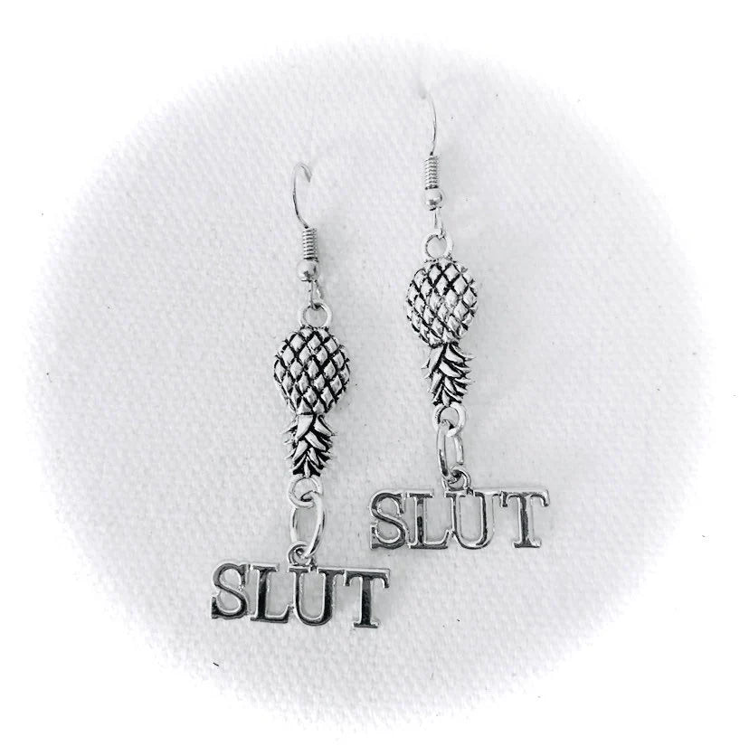 Slut or HotWife lifestyle pineapple earrings